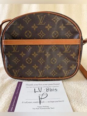 Louis Vuitton Monogram Canvas Shoulder Bag in Brown and Tan